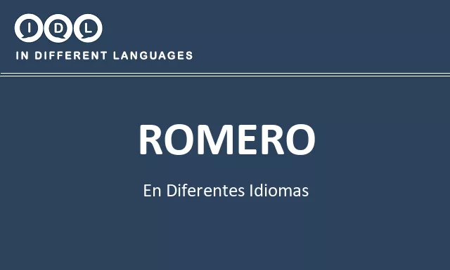 Romero en diferentes idiomas - Imagen