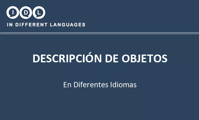 Descripción de objetos en diferentes idiomas - Imagen
