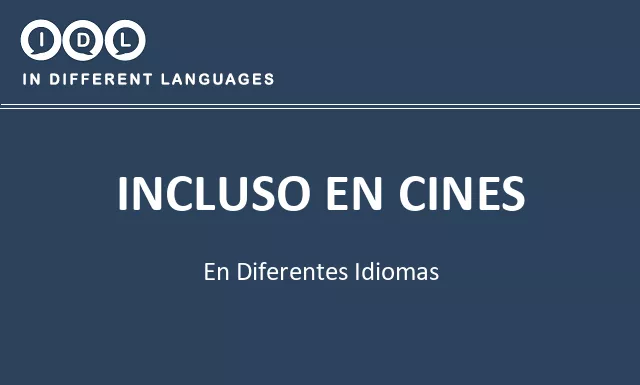 Incluso en cines en diferentes idiomas - Imagen