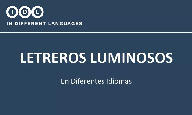 Letreros luminosos en diferentes idiomas - Imagen