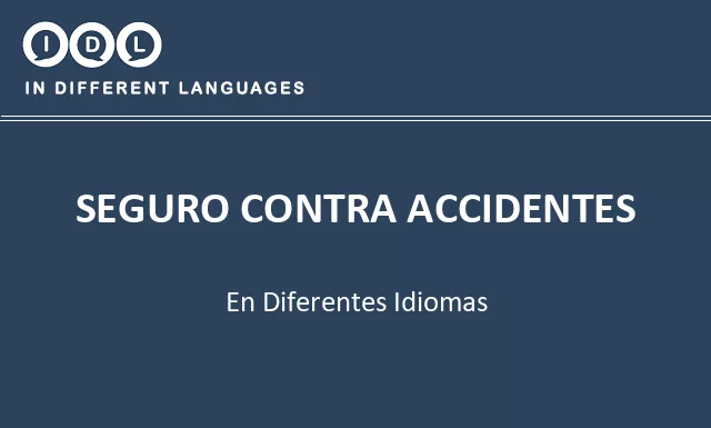 Seguro contra accidentes en diferentes idiomas - Imagen