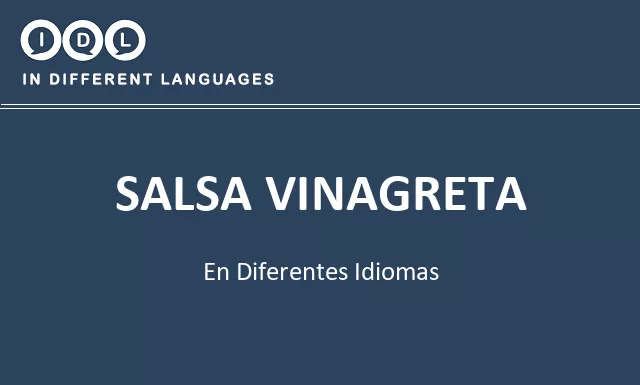 Salsa vinagreta en diferentes idiomas - Imagen