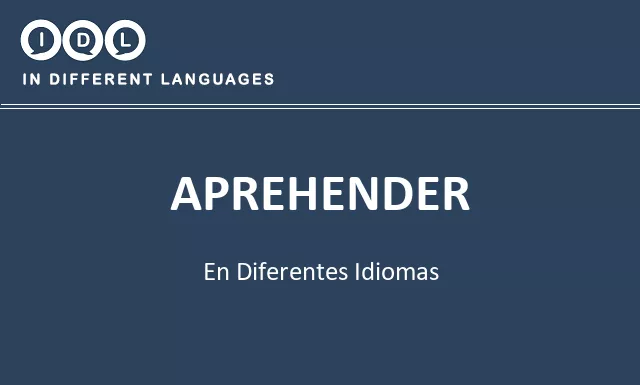 Aprehender en diferentes idiomas - Imagen