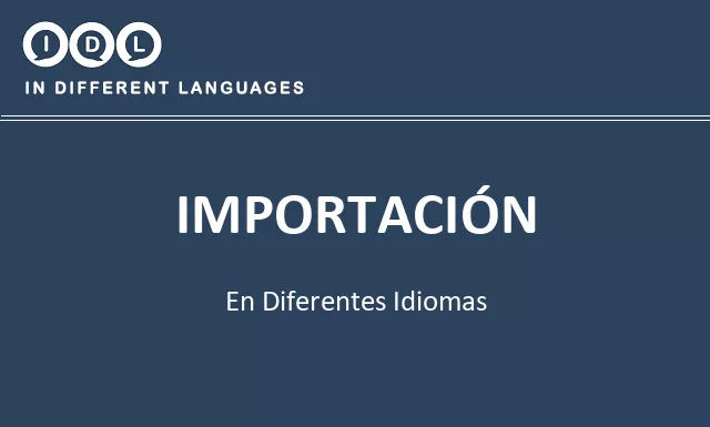 Importación en diferentes idiomas - Imagen