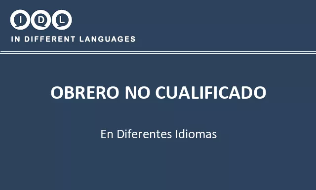 Obrero no cualificado en diferentes idiomas - Imagen