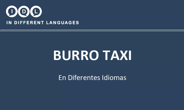 Burro taxi en diferentes idiomas - Imagen