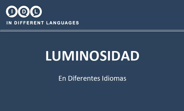 Luminosidad en diferentes idiomas - Imagen
