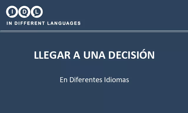 Llegar a una decisión en diferentes idiomas - Imagen