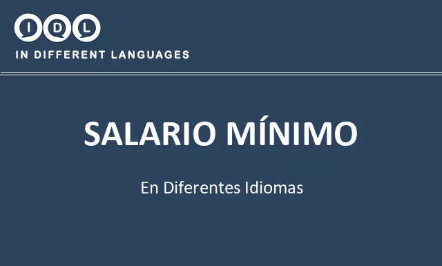 Salario mínimo en diferentes idiomas - Imagen