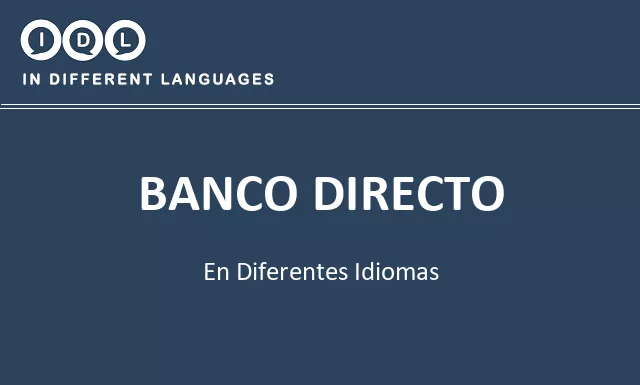Banco directo en diferentes idiomas - Imagen