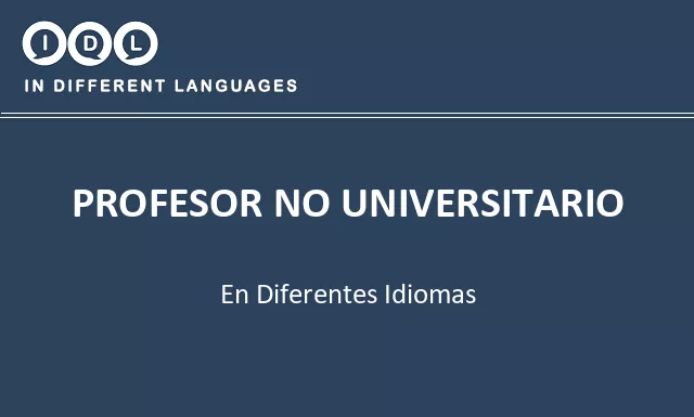 Profesor no universitario en diferentes idiomas - Imagen