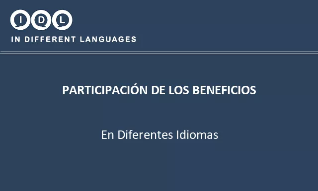 Participación de los beneficios en diferentes idiomas - Imagen