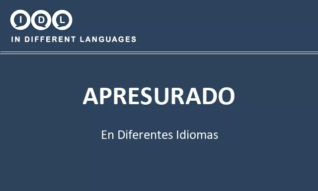 Apresurado en diferentes idiomas - Imagen