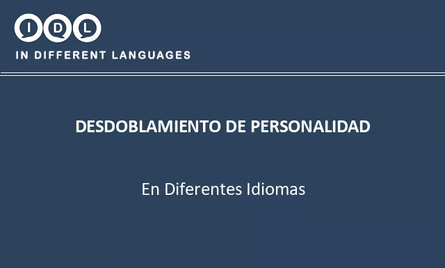 Desdoblamiento de personalidad en diferentes idiomas - Imagen