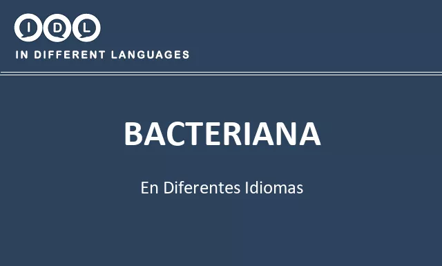 Bacteriana en diferentes idiomas - Imagen