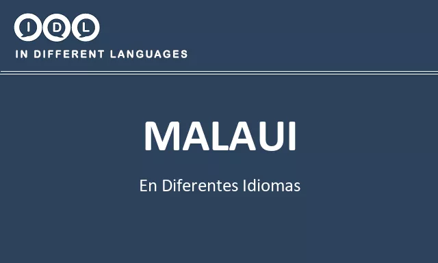 Malaui en diferentes idiomas - Imagen
