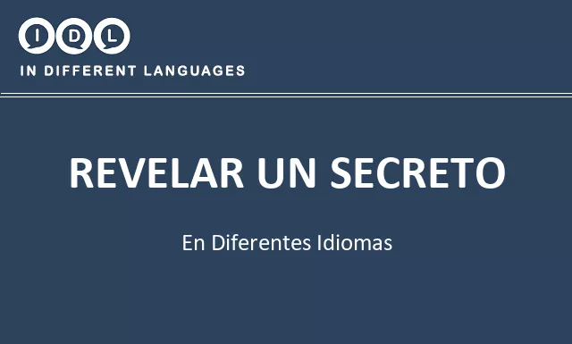 Revelar un secreto en diferentes idiomas - Imagen