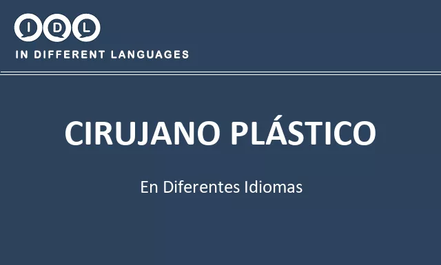 Cirujano plástico en diferentes idiomas - Imagen
