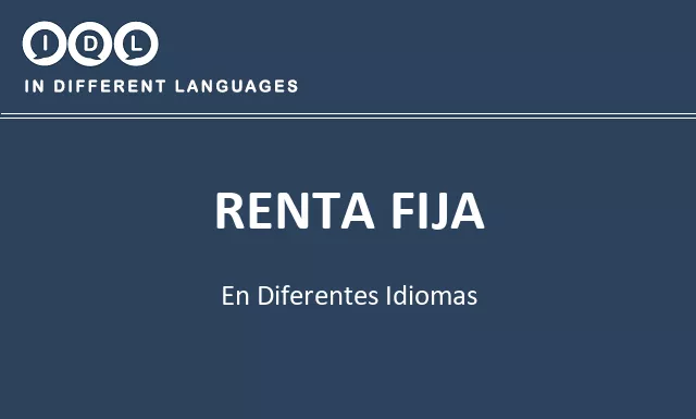 Renta fija en diferentes idiomas - Imagen