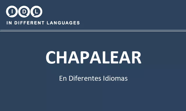 Chapalear en diferentes idiomas - Imagen
