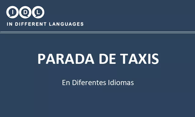 Parada de taxis en diferentes idiomas - Imagen