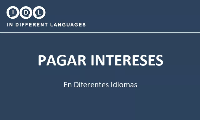 Pagar intereses en diferentes idiomas - Imagen