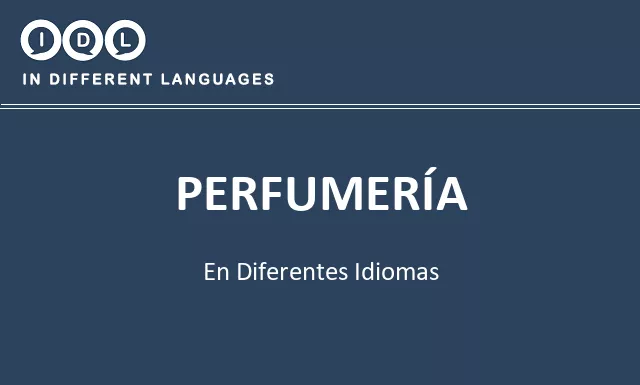 Perfumería en diferentes idiomas - Imagen