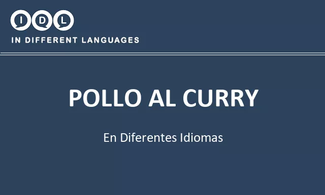 Pollo al curry en diferentes idiomas - Imagen