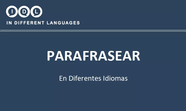 Parafrasear en diferentes idiomas - Imagen