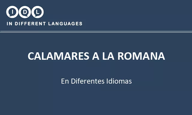 Calamares a la romana en diferentes idiomas - Imagen