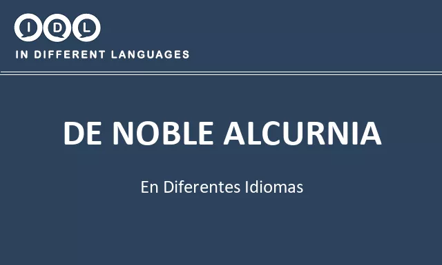 De noble alcurnia en diferentes idiomas - Imagen