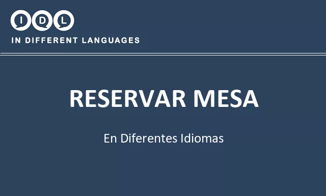 Reservar mesa en diferentes idiomas - Imagen