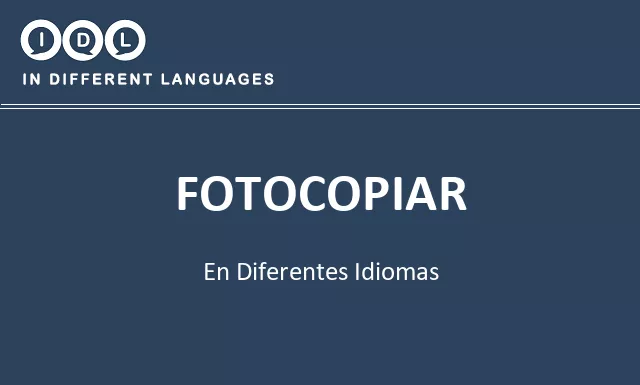 Fotocopiar en diferentes idiomas - Imagen