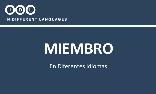Miembro en diferentes idiomas - Imagen