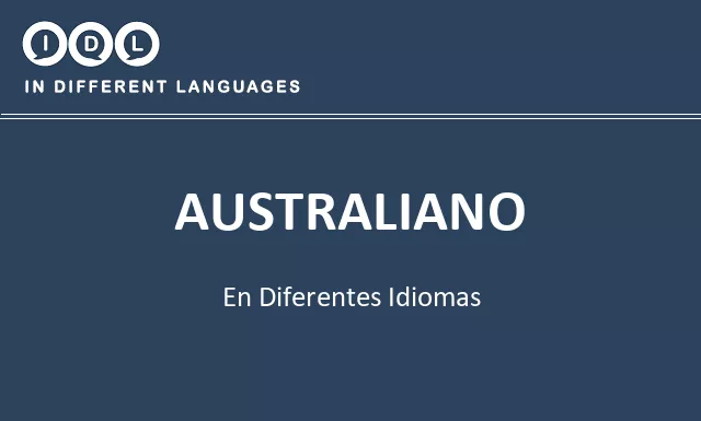 Australiano en diferentes idiomas - Imagen