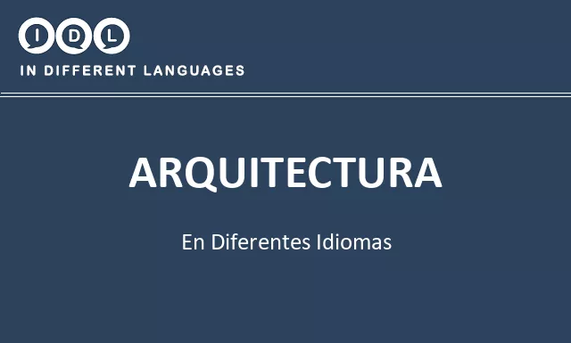 Arquitectura en diferentes idiomas - Imagen