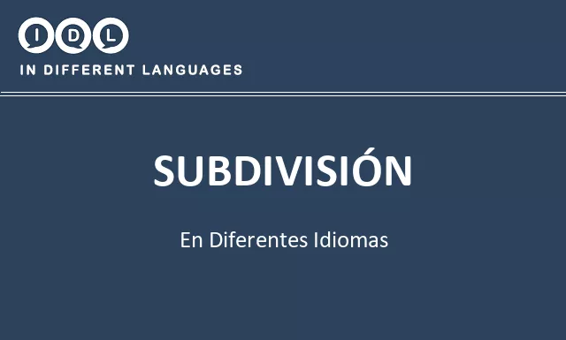 Subdivisión en diferentes idiomas - Imagen