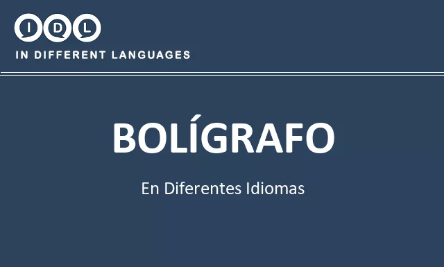 Bolígrafo en diferentes idiomas - Imagen