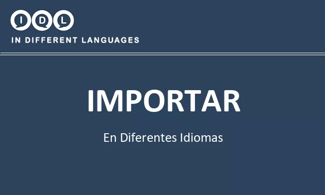 Importar en diferentes idiomas - Imagen