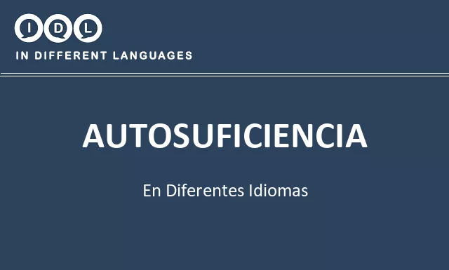 Autosuficiencia en diferentes idiomas - Imagen