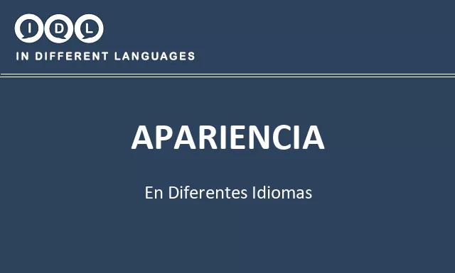 Apariencia en diferentes idiomas - Imagen