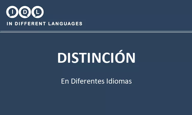 Distinción en diferentes idiomas - Imagen