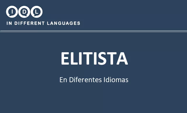 Elitista en diferentes idiomas - Imagen