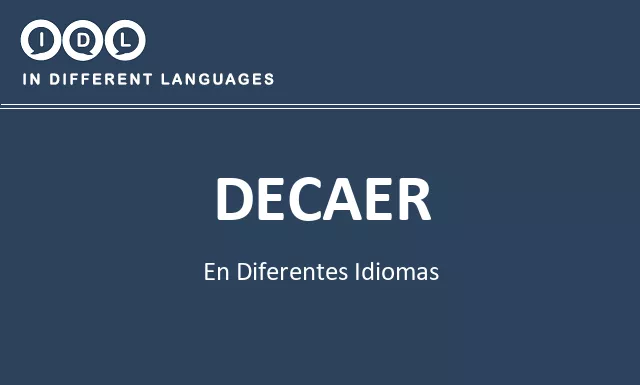 Decaer en diferentes idiomas - Imagen