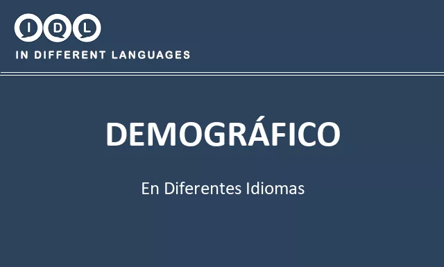 Demográfico en diferentes idiomas - Imagen