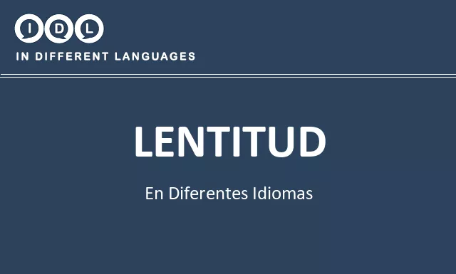 Lentitud en diferentes idiomas - Imagen