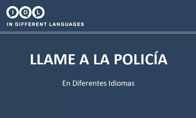 Llame a la policía en diferentes idiomas - Imagen