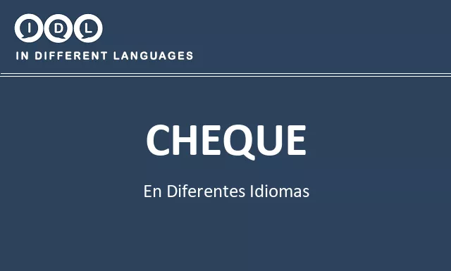 Cheque en diferentes idiomas - Imagen