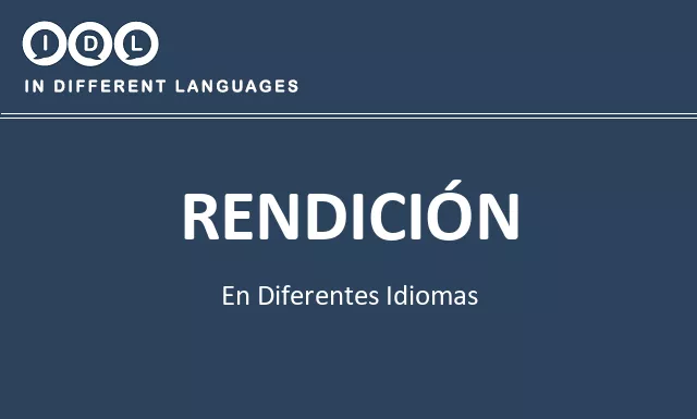 Rendición en diferentes idiomas - Imagen