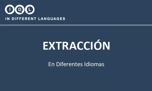 Extracción en diferentes idiomas - Imagen